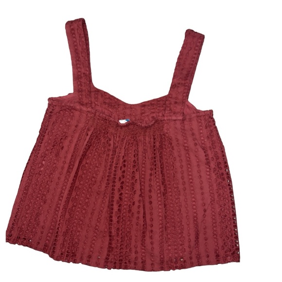 Sundance Square Neck Sugar Dance Textured Eyelet Pom Pom Tassle Tank - Picture 2 of 8